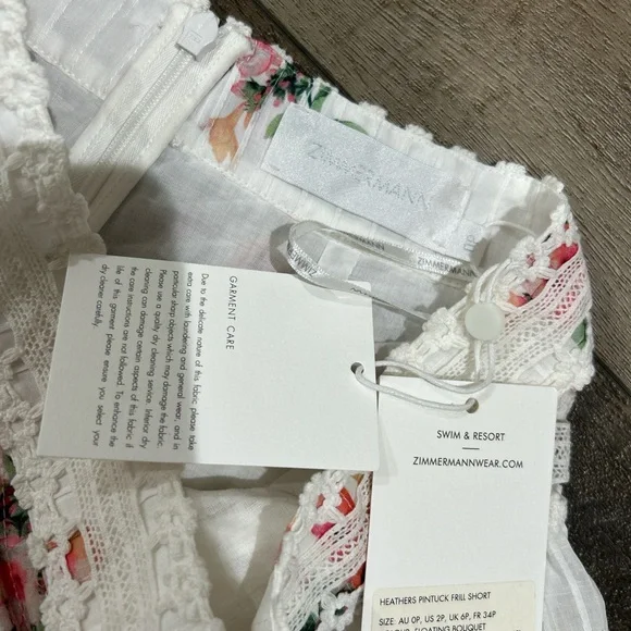Zimmermann heathers pintuck frill floral mini shorts - Picture 4 of 6